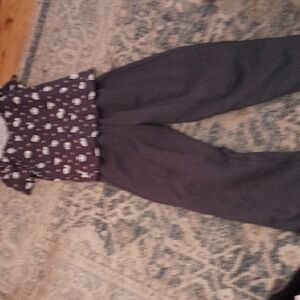 Kids Size 8 Panda Sweat Pants And Shirt Set